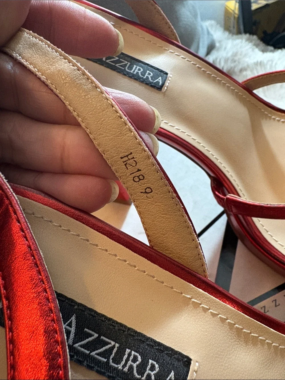 Nina Azzurra Red Satin Platform Sandals with Ankle Strap